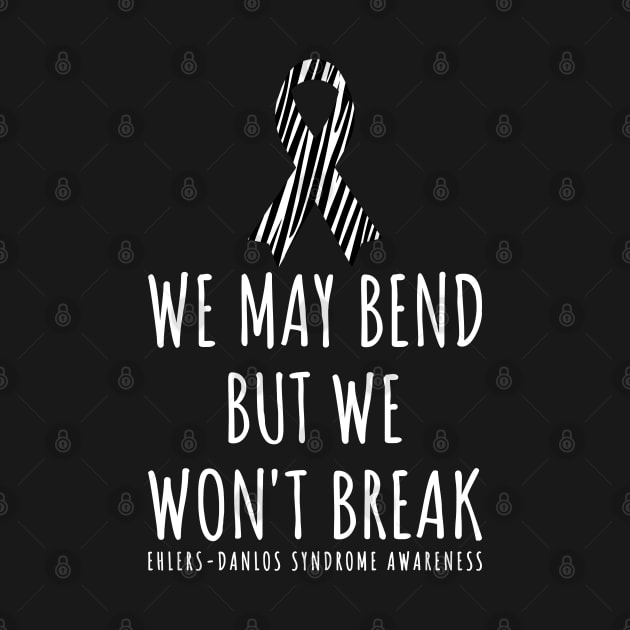 Ehlers Danlos We May Bend But We Won't Break Zebra Ribbon by Jesabee Designs