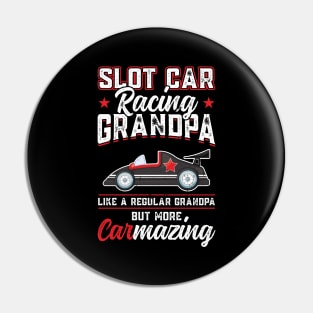 Slot Car Racing Grandpa Pin