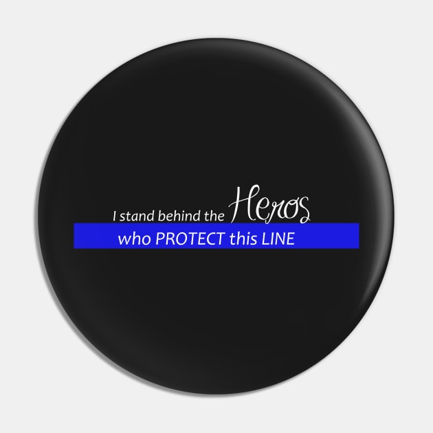 Support the Police, Thin Blue Police Gifts Pin by 3QuartersToday