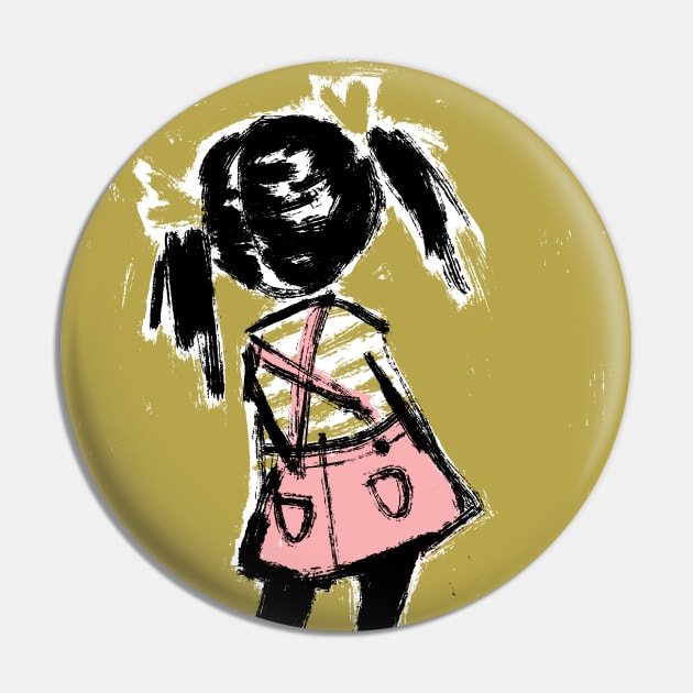 Pensive Girl Dreaming Pin by Shelley Johannes Art