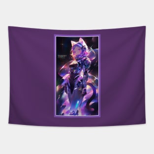 Anime Cute Cat Girl | Quality Anime Girl Artwork | Sci-Fi Manga Girl Anime Art Tapestry