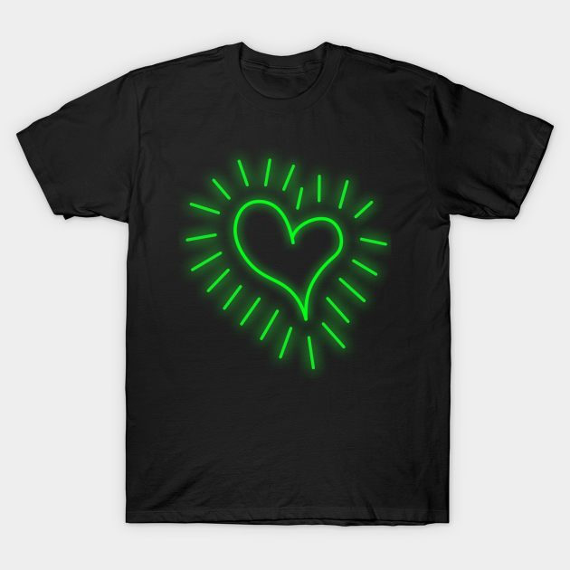 Discover Neon Green Heart - Green Heart - T-Shirt