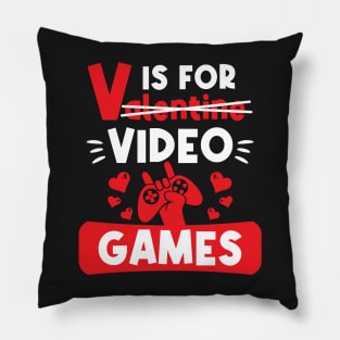 V Is For Video Game - Valentine Day Pillow