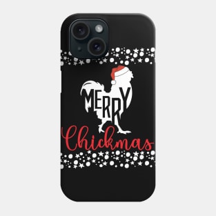 Merry Chickmas Funny Chicken Silhouette Clip art Christmas Family Gifts Phone Case