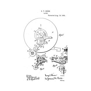 Lathe Woodworking Vintage Patent Hand Drawing Funny Novelty Gift T-Shirt