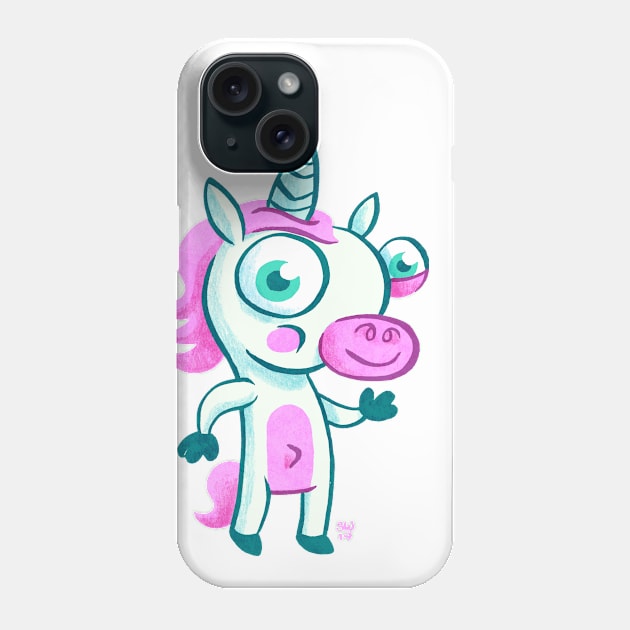 Happy Unicorn Phone Case by washburnillustration
