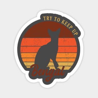 Retro Bengal Cat Magnet