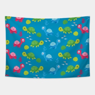 Cute Turtle Pattern Design Tapestry