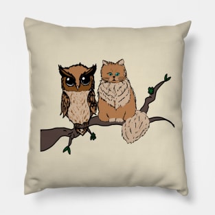 Owl and cat Pillow