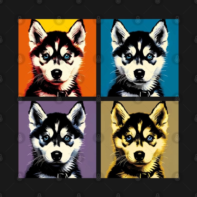 Pop Retro Siberian Husky Art - Cute Puppy by PawPopArt