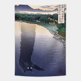 Ukiyo-e meme: Tacgnol [Black] Tapestry