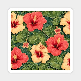 Hibiscus flower aloha shirt style Magnet