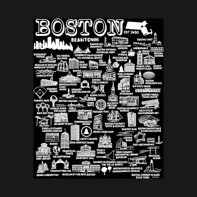 Boston Map by fiberandgloss