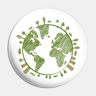 Green Planet Earth Pin