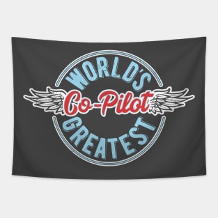 World's Greatest Co Pilot T-Shirt Aviation Airplane Wings Tapestry