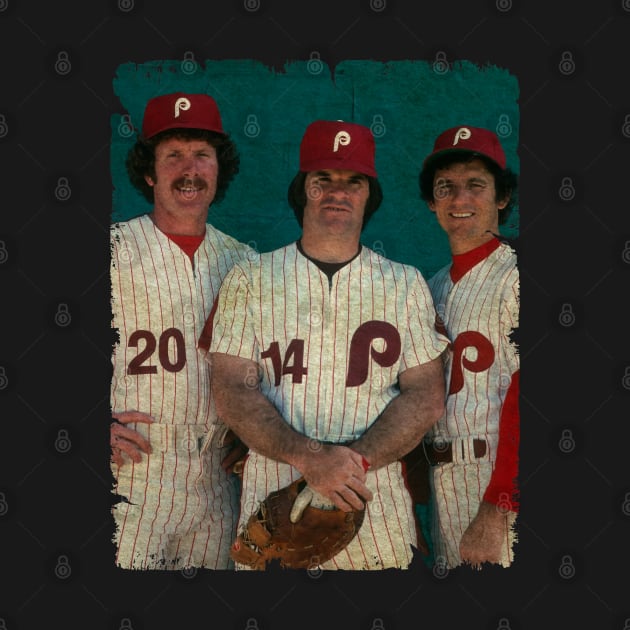 Mike Schmidt, Pete Rose, and Larry Bowa in Philadelphia Phillies by PESTA PORA