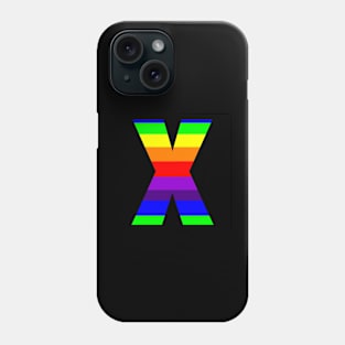 The Letter X in Rainbow Stripes Phone Case