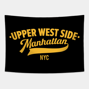 Upper West Side Manhattan Minimal Typo Art - NYC Urban Vibes Tapestry