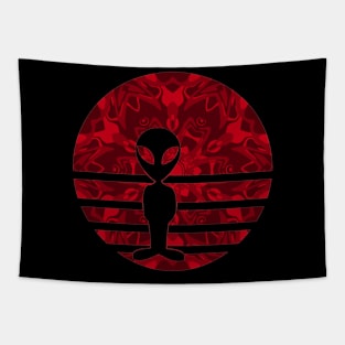 Encounters Kaleidoscope Pattern Wild Alien Sunset Silhouette Tapestry