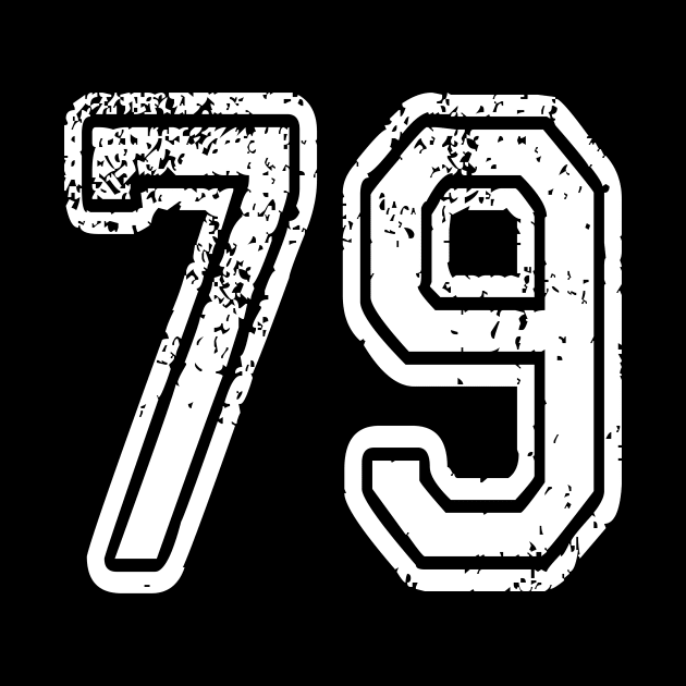 Number 79 Grungy in white by Sterling