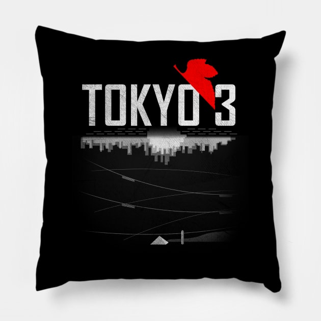 Tokyo 3 Skyline Pillow by RetroFreak