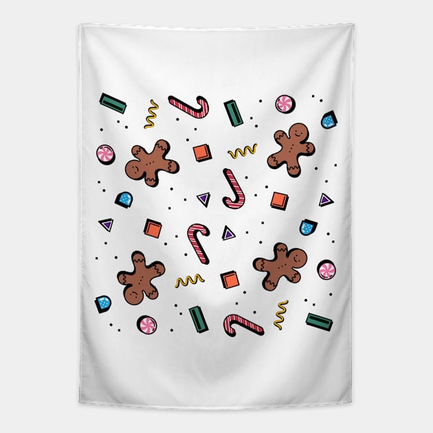 Retro Gingerbread Pattern Tapestry by JPenfieldDesigns