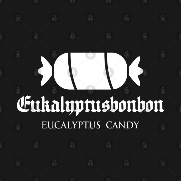 Eukalyptusbonbon﻿ (eucalyptus candy) text typography with candy icon by FOGSJ