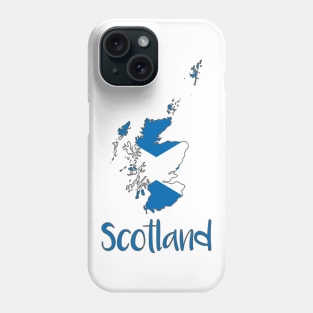 Scotland Saltire Map Typography Design Phone Case