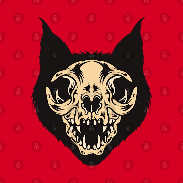 Horror Cat Skull by haloakuadit