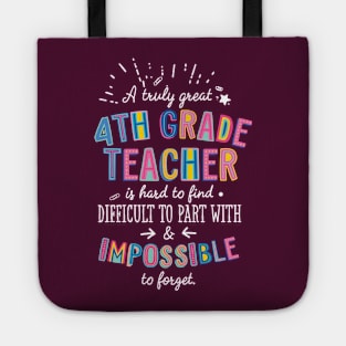 A truly Great 4th Grade Teacher Gift - Impossible to forget Tote