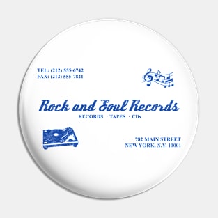 Rock and Soul Records (all blue print) Pin