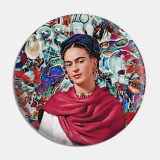 Frida Kahlo Graffiti Pin