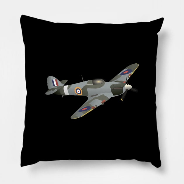 Hawker Hurricane Fighter Aircraft Pillow by NorseTech