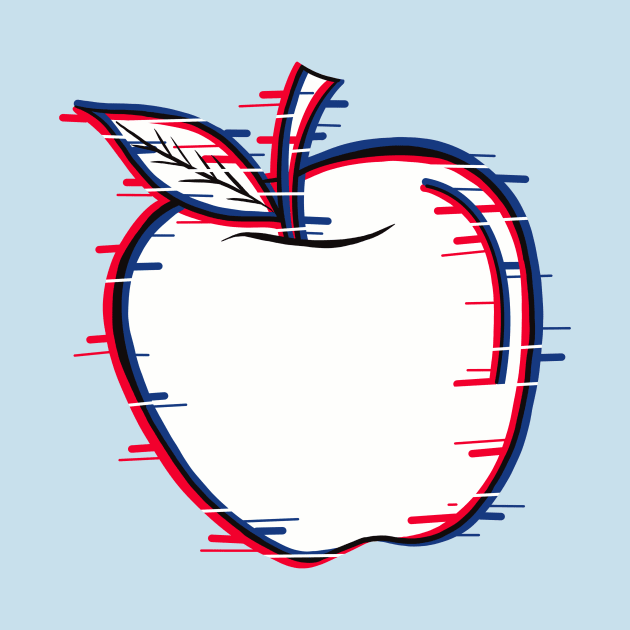 Glitched effect on an apple by Fruit Tee