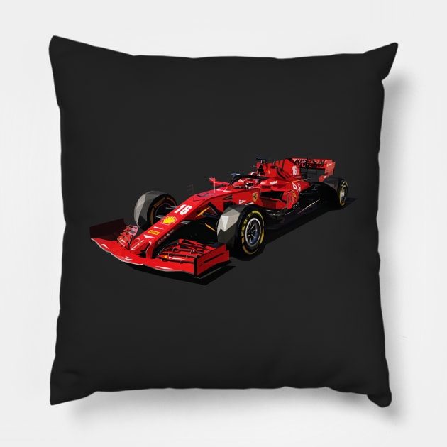 Charles Leclerc SF1000 Low Poly Art Pillow by pxl_g