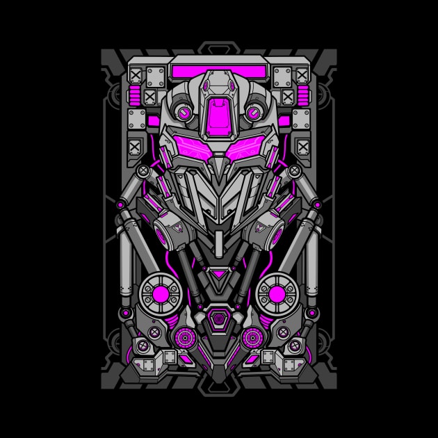 Mecha robot head shield card design by eleazarion