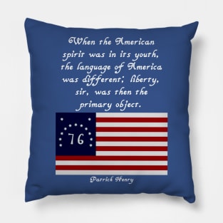 Patrick Henry Quote Flag Tee V. 2 Pillow