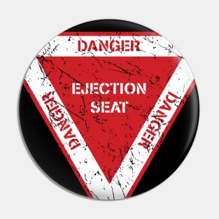 Ejection Seat Danger Warning Triangle Military Fighter Jet Aircraft Distressed Design Pin
