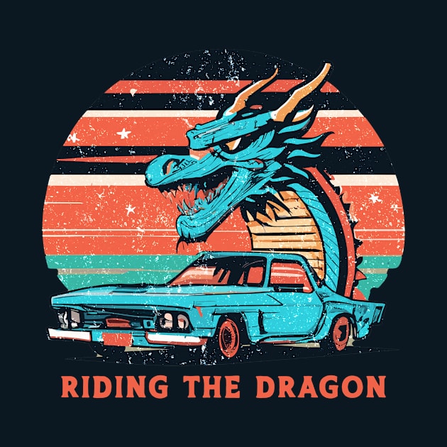 Riding the Dragon vintage car by Kingrocker Clothing