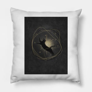 Cosmic black cat Pillow