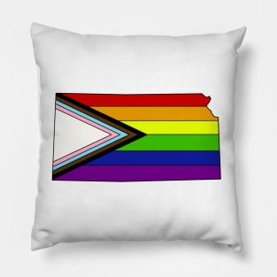 Progress pride flag - Kansas Pillow