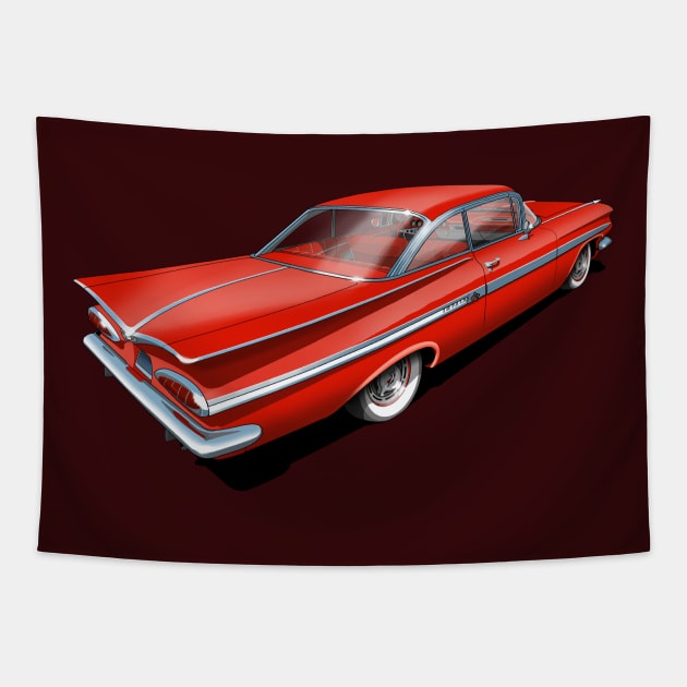 1959 Chevrolet Impala in Roman Red Tapestry by candcretro