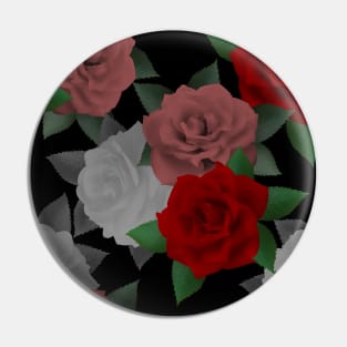 Red and pink roses on black background Pin