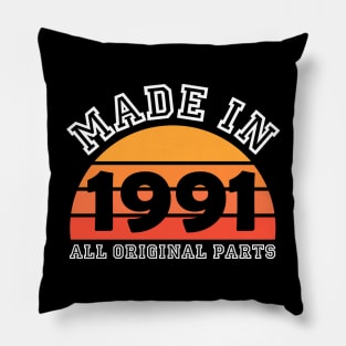 Made 1991 Original Parts 30th Birthday Pillow