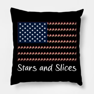 Slice into Patriotic Flavor with our 'Stars and Slices' design Pillow