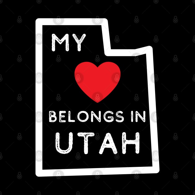 Utah Map State Outline Heart Belongs in Utah by MalibuSun