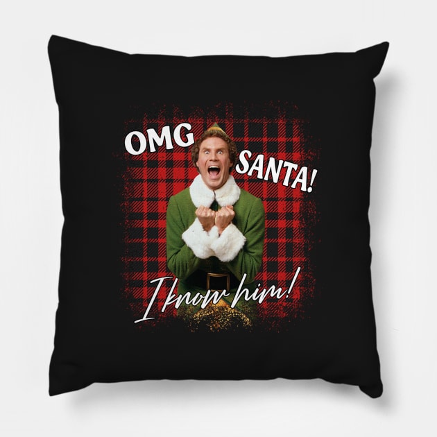 OMG Santa! I know him! Pillow by OrnamentallyYou