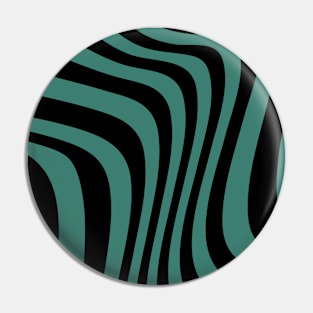 Teal Green Wavy Pattern #001 Pin