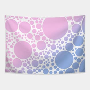 Light Pastel Pink and Pale Sapphire Blue Bubbles Tapestry