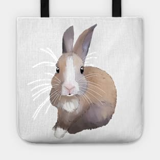 cute baby brown white rabbit _ Bunniesmee Tote